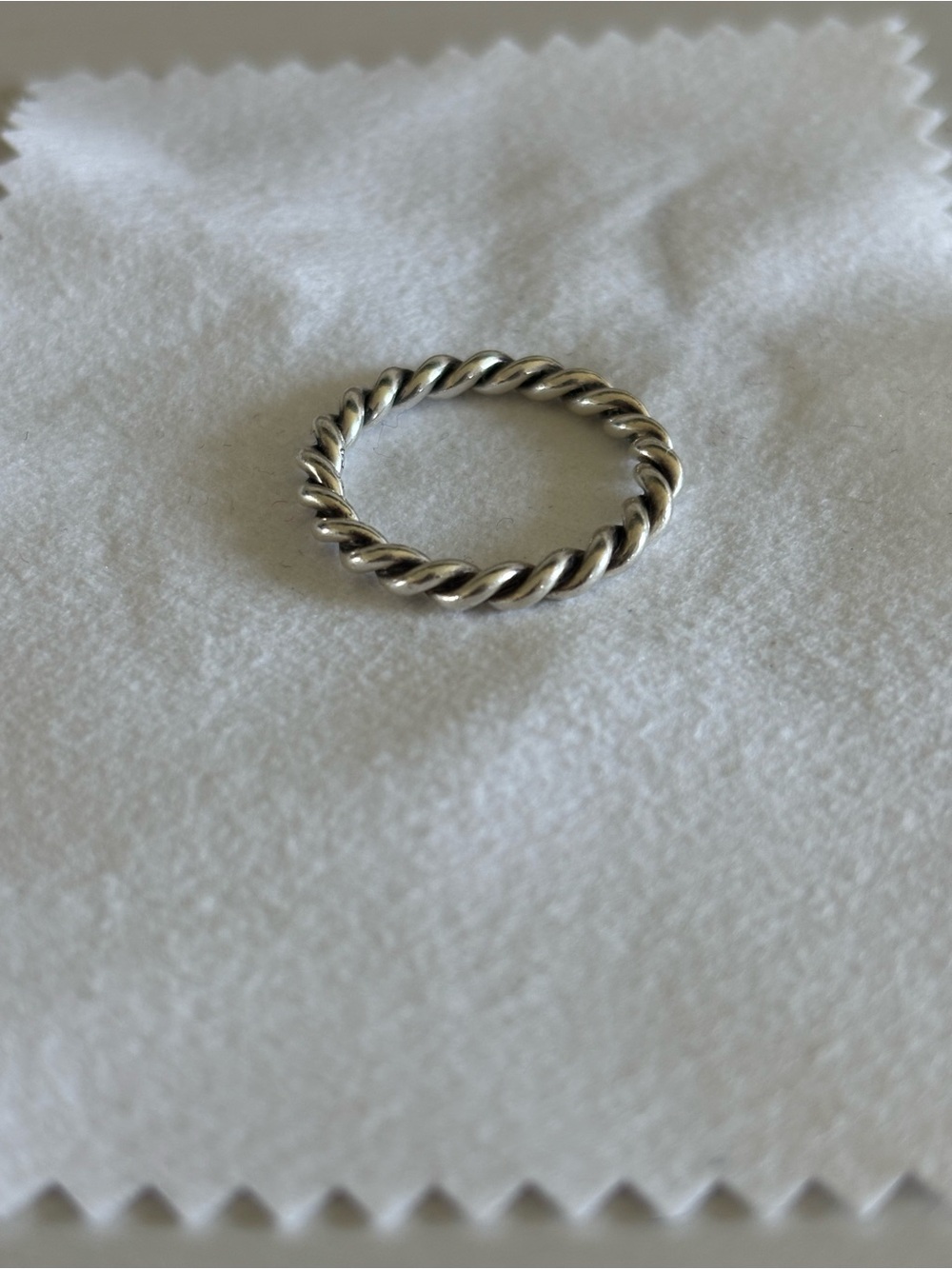 Pandora Silver Twisted Rope Stackable Ring